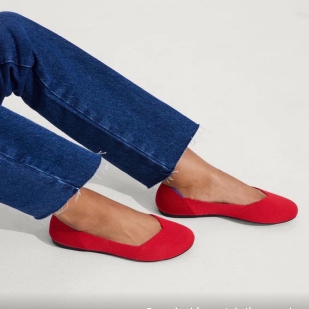 Rothy’s Round Toe Flat in Red